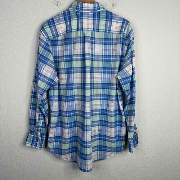 Vineyard Vines Shirt Mens L Blue Plaid Classic Tucker Button Down Preppy Coastal - Picture 2 of 8